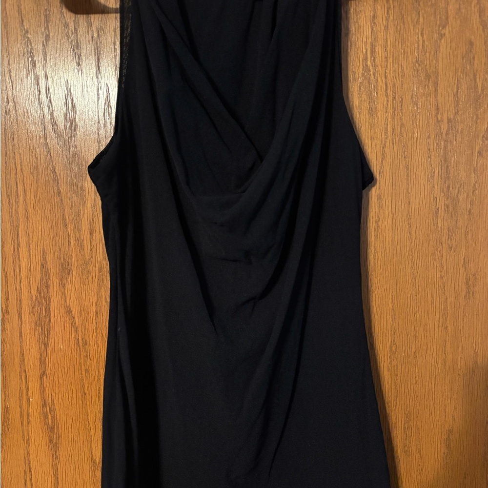 New York & Company Black Draped Blouse